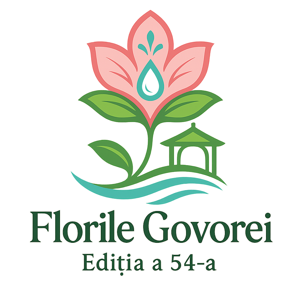 Florile Govorei Logo Balneare Fundal Alb