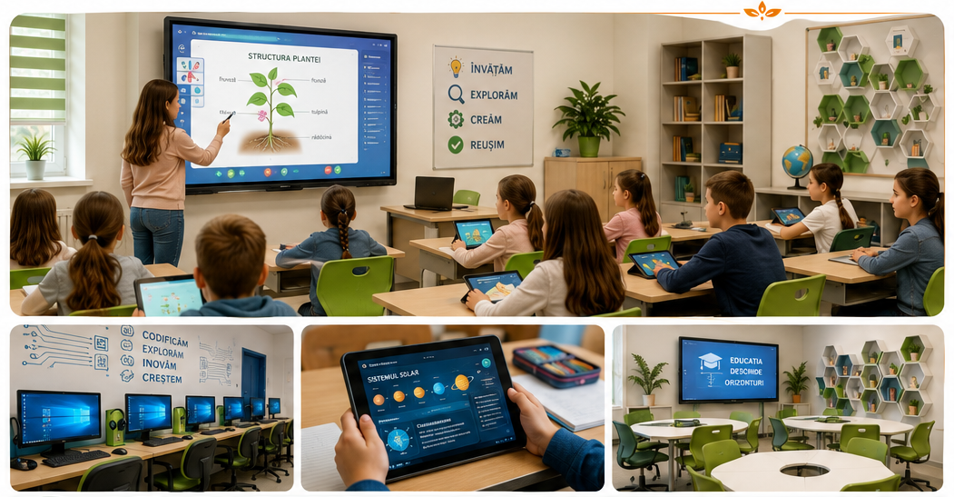 Facilitarea și modernizarea procesului educațional prin dotarea cu mobilier, materiale didactice și echipamente digitale a unităților școlare din orașul Băile Govora